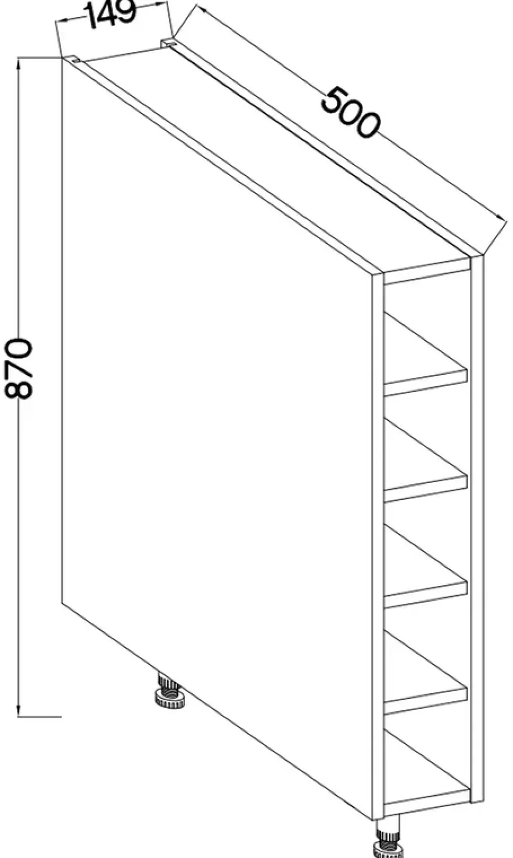 Meble Kuchenne>Lempert Dolny wąski regał kuchenny 15 cm SUNSHINE antracyt