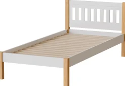 Meble Dla Dzieci|Łóżka Młodzieżowe>DOLMAR Drewniane białe łóżko jednoosobowe 90x200 cm GALANT
