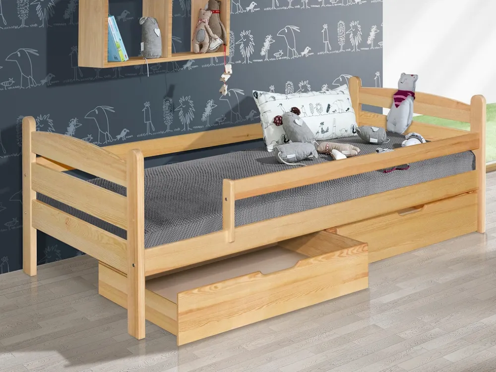 Meble Dla Dzieci|Łóżka Młodzieżowe>DOLMAR Drewniane łóżko do pokoju dziecięcego 90x200 cm MERRY