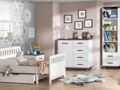 Łóżka Młodzieżowe|Łóżka Dziecięce>DOLMAR Drewniane łóżko dziecięce ze stelażem 90x200 cm ACETO sosna