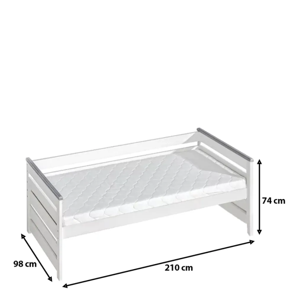 Łóżka Młodzieżowe|Łóżka Dziecięce>DOLMAR Drewniane łóżko dziecięce ze stelażem 90x200 cm ACETO sosna