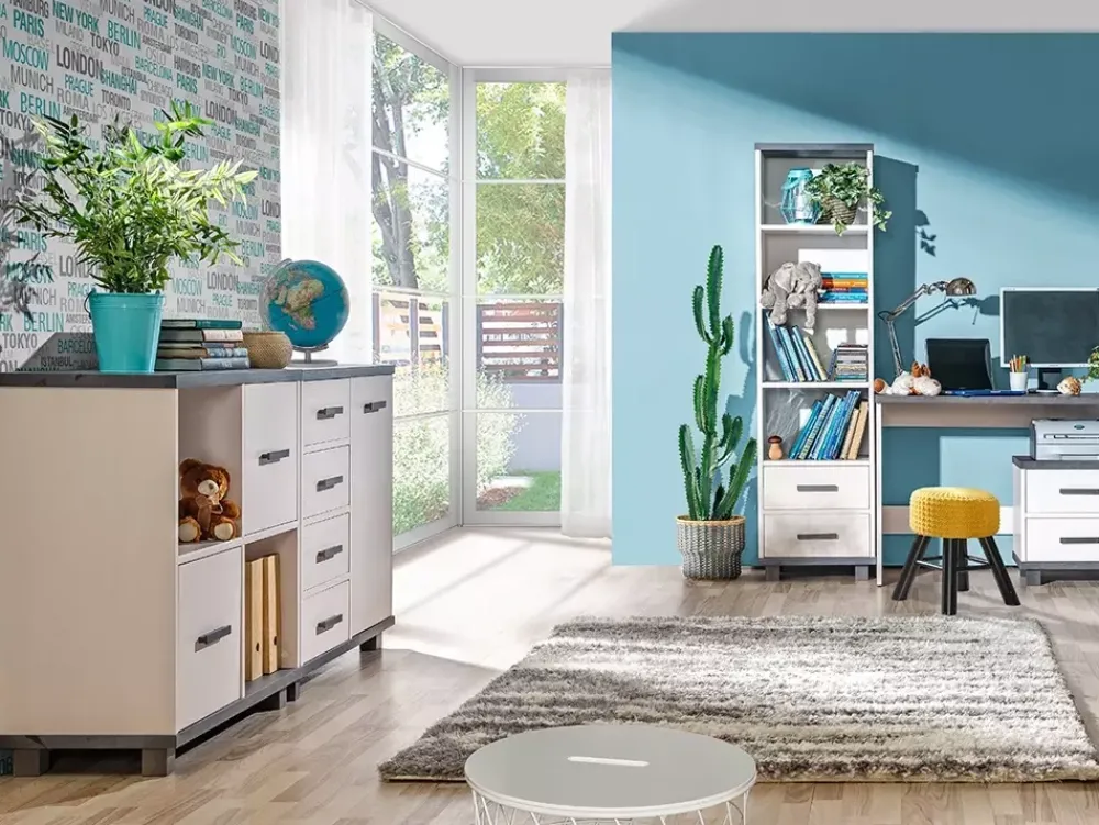 Łóżka Młodzieżowe|Łóżka Dziecięce>DOLMAR Drewniane łóżko dziecięce ze stelażem 90x200 cm ACETO sosna