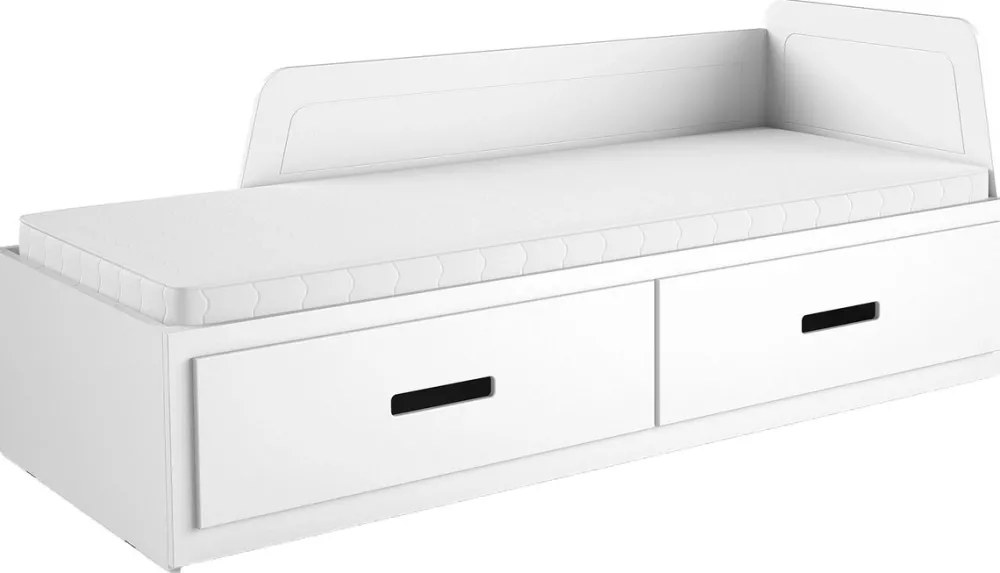 Łóżka Dziecięce|Łóżka Z Zagłówkiem>DOLMAR Drewniane łóżko rozkładane do pokoju młodzieżowego 80x200 cm MIRIA biały sosna biała