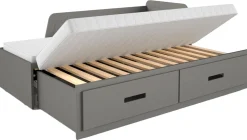Łóżka Dziecięce|Łóżka Z Zagłówkiem>DOLMAR Drewniane łóżko rozkładane do pokoju młodzieżowego 80x200 cm MIRIA antracyt