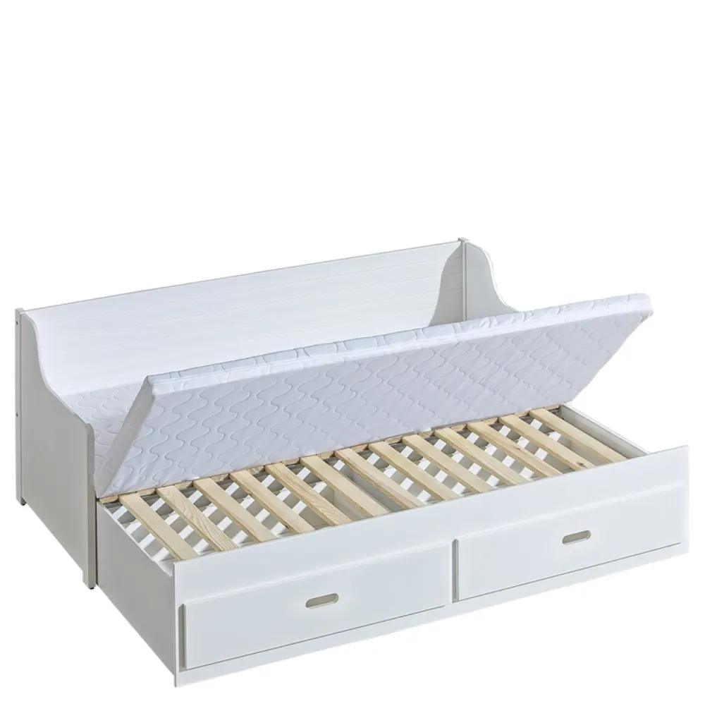 Meble Dla Dzieci|Łóżka Młodzieżowe>DOLMAR Drewniane rozkładane łóżko dziecięce 160x200 cm SELLO biały