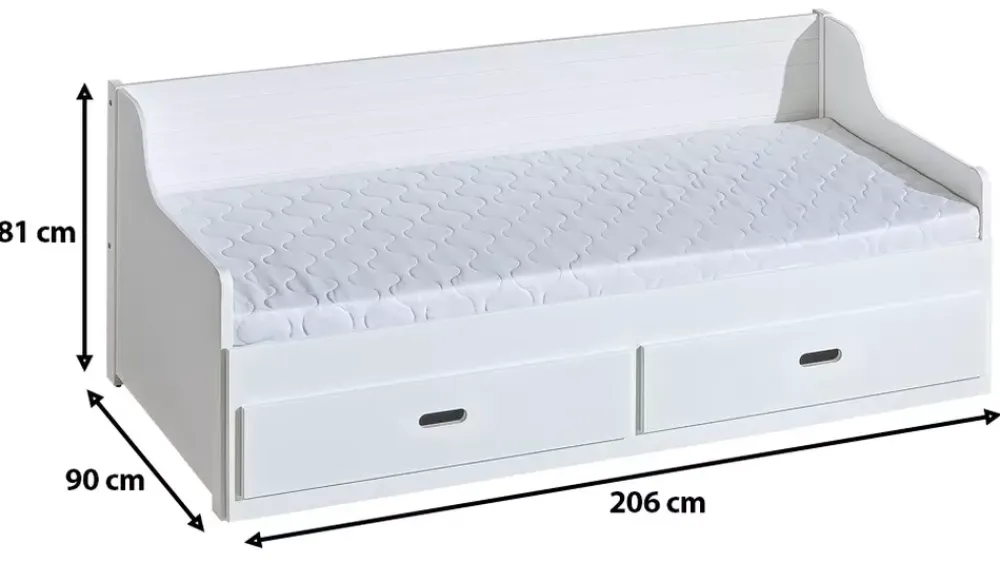 Meble Dla Dzieci|Łóżka Młodzieżowe>DOLMAR Drewniane rozkładane łóżko dziecięce 160x200 cm SELLO biały