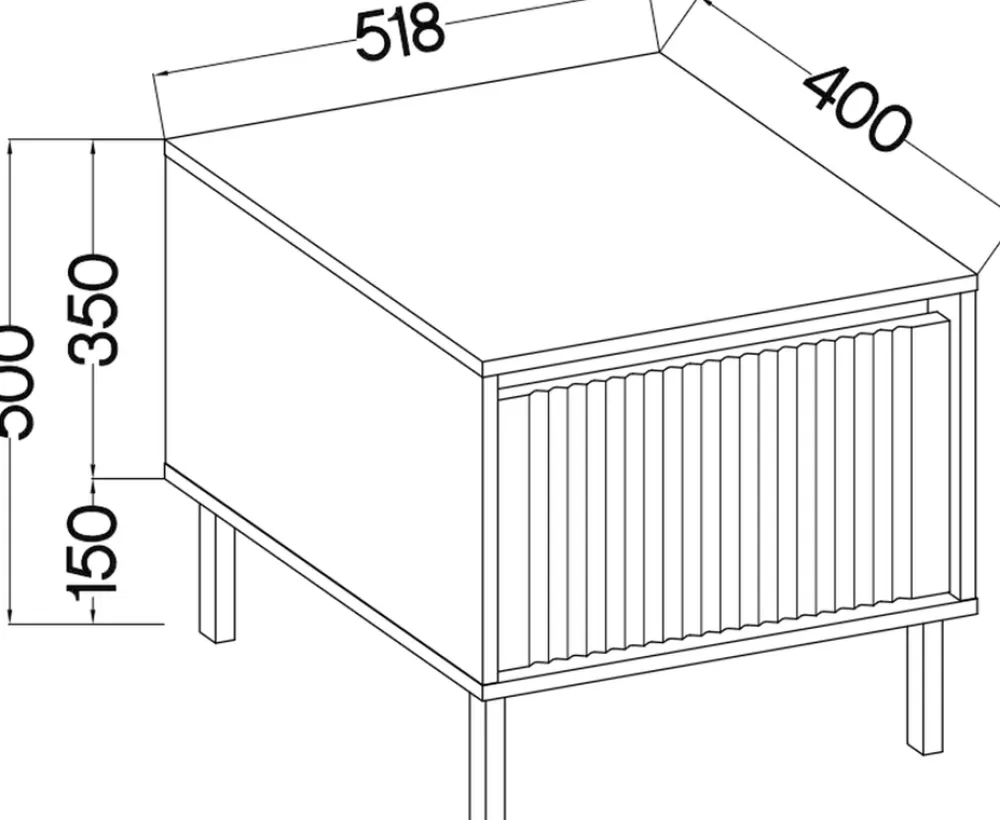Zestawy Mebli Do Salonu|Szafki Nocne>Lempert Drewnopodobna szafka nocna 52 cm z szufladą OMEGA dąb evoke