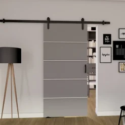 Drzwi Przesuwne>przesuwne.com Drzwi przesuwne do pokoju naścienne 80 cm SEFAL szary