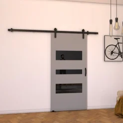 Drzwi Przesuwne>przesuwne.com Drzwi przesuwne do pokoju naścienne 90 cm VASTO szare szary