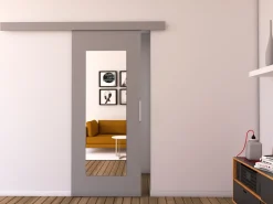 Drzwi Przesuwne>przesuwne.com Drzwi przesuwne z lustrem 80 szare IRINA szary