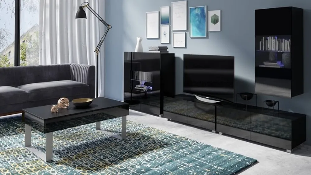 Zestawy Mebli Młodzieżowych|Ławy I Stoliki>GiB Meble Duża ława do salonu połysk MODERN czarny