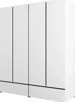 Meble Młodzieżowe|Zestawy Mebli Do Sypialni>Helvetia Duża czterodrzwiowa biała szafa do sypialni 180 cm CROSS biały