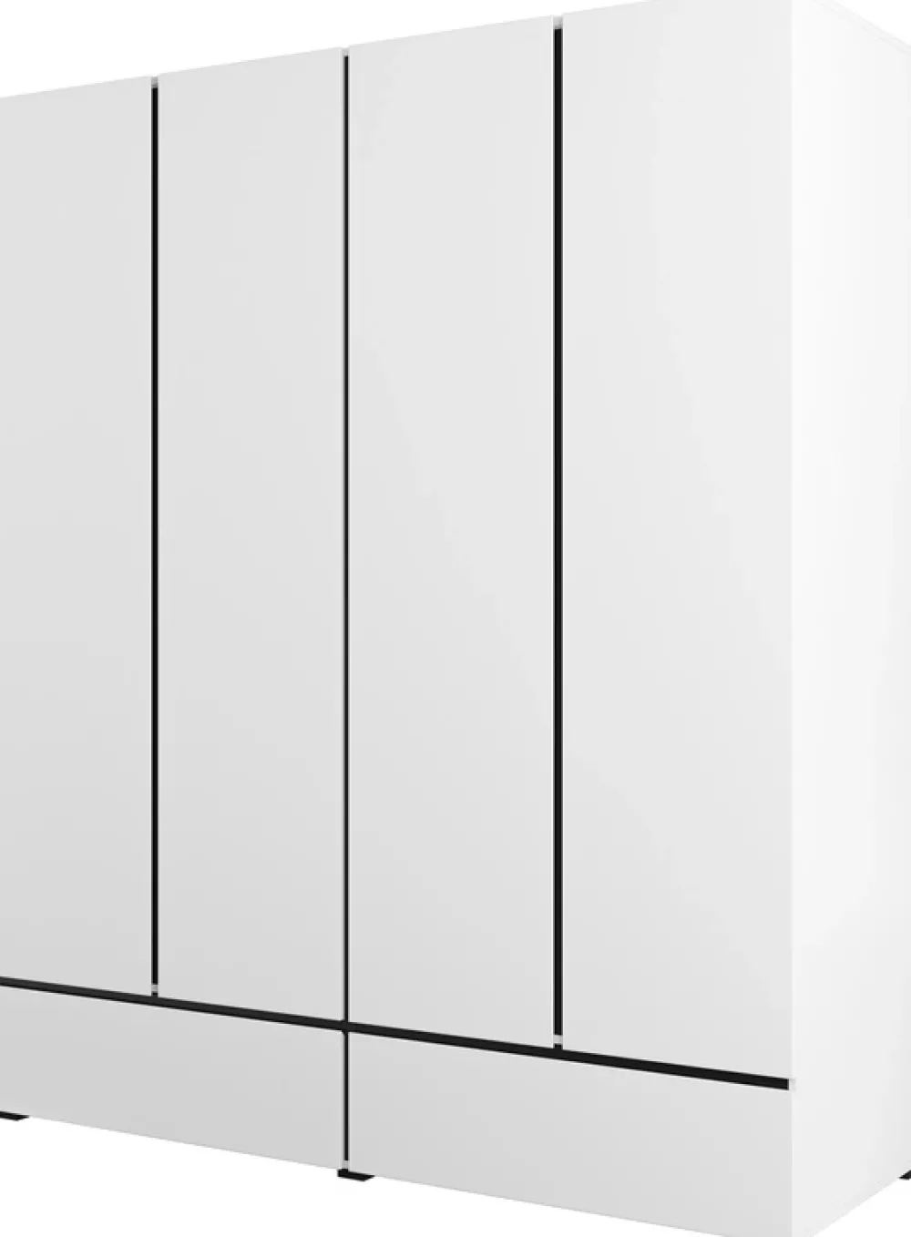 Meble Młodzieżowe|Zestawy Mebli Do Sypialni>Helvetia Duża czterodrzwiowa biała szafa do sypialni 180 cm CROSS biały