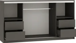 Komody>BROMARKT Duża owa komoda z szufladami i drążkiem 180 cm TOP grafit