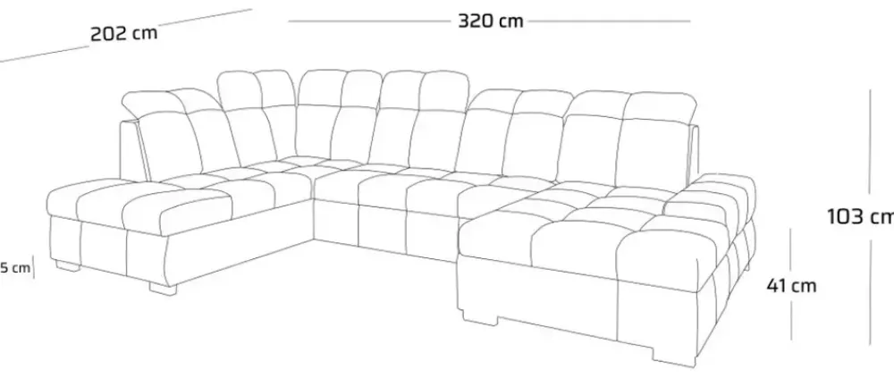 Narożniki>NEXT COLLECTION Duża kanapa narożna z funkcją spania i regulowanymi zagłówkami PERRO