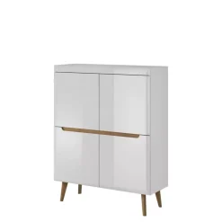 Komody>PIASKI Duża komoda biała połysk RENI