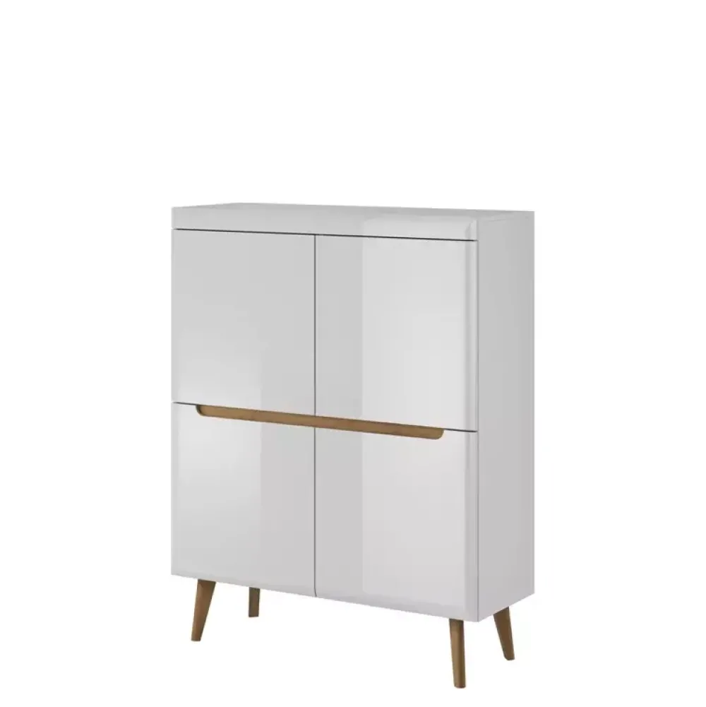 Komody>PIASKI Duża komoda biała połysk RENI