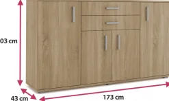 Komody></noscript>Meblohand Duża komoda dąb sonoma z szufladami nowoczesna 173 cm MERIDA