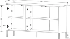 Zestawy Mebli Do Salonu|Komody></noscript>JUREK Duża komoda do salonu z lamelami 145 cm MALEZJA