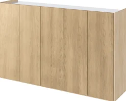 Komody>lenart. Duża komoda do salonu z półkami cichy domyk 156 cm EASY EA-01