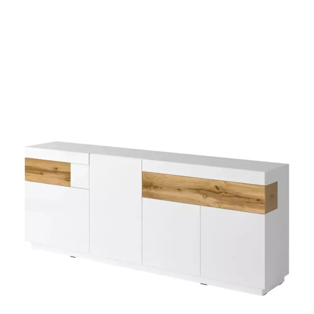 Zestawy Mebli Do Salonu|Komody>Helvetia Duża komoda KOBE biały połysk