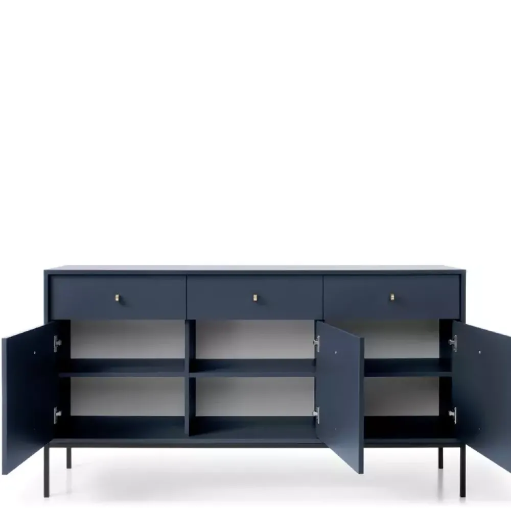 Komody>PIASKI Duża komoda na nóżkach MONTI granatowy