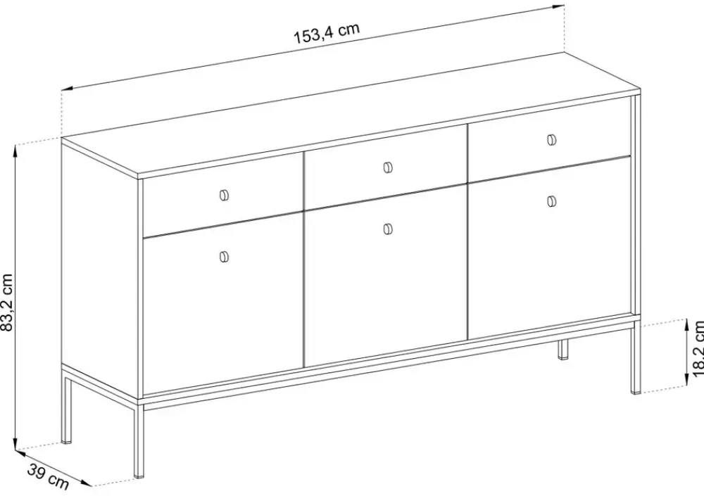 Komody>PIASKI Duża komoda na nóżkach MONTI granatowy