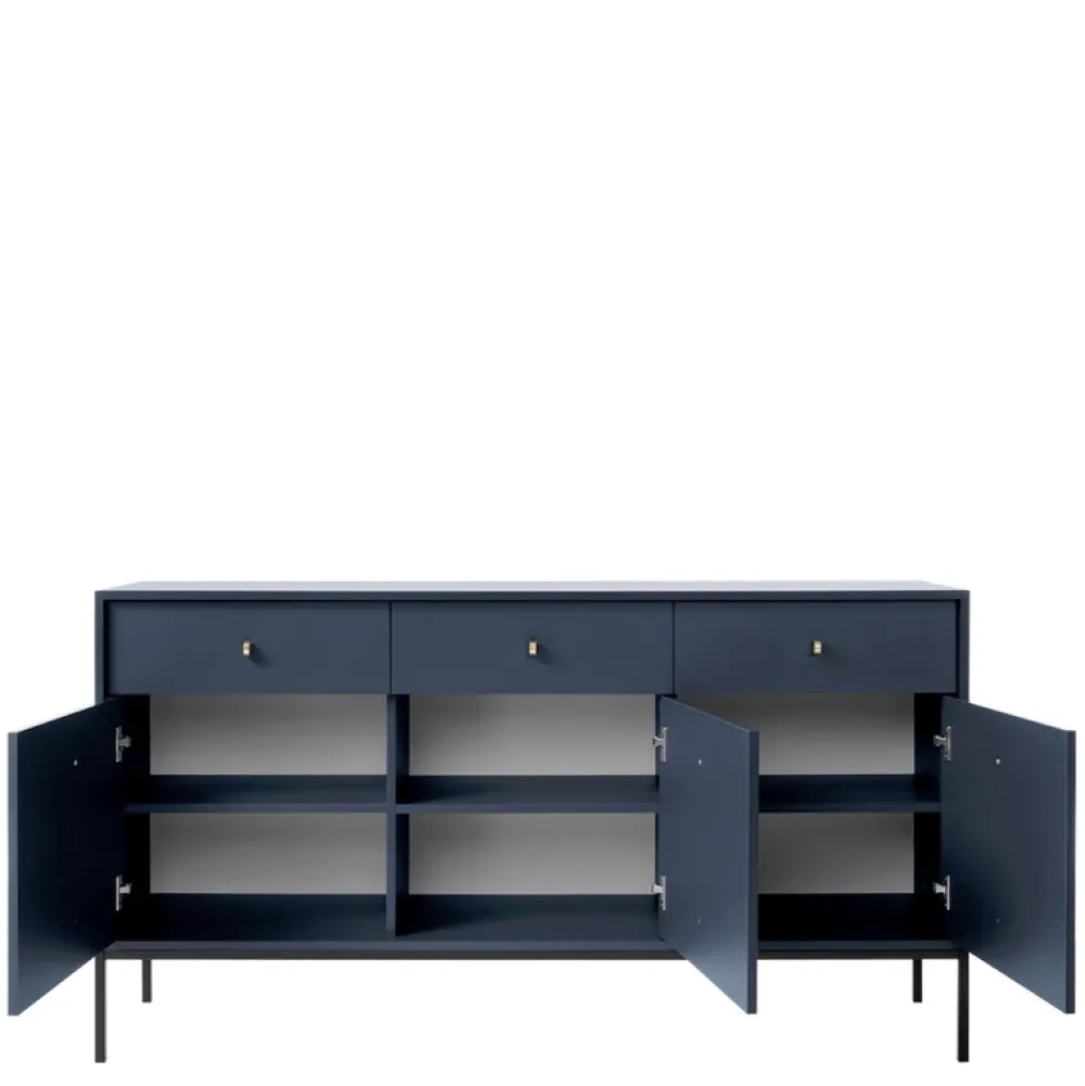 Komody>PIASKI Duża komoda na nóżkach MONTI granat złoty granatowy