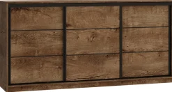 Komody>BROMARKT Duża komoda przesuwna 200 cm z szufladami LOFT dąb lefkas