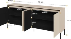 Zestawy Mebli Do Salonu|Komody></noscript>lenart. Duża komoda z frezowanymi frontami do salonu TREND