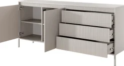 Zestawy Mebli Do Salonu|Komody></noscript>LASKI Duża komoda z szufladami do salonu 187 cm pod telewizor SAREVO beż