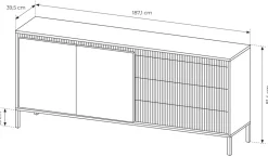 Zestawy Mebli Do Salonu|Komody></noscript>LASKI Duża komoda z szufladami do salonu 187 cm pod telewizor SAREVO beż