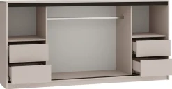 Komody>BROMARKT Duża komoda z szufladami i drążkiem do sypialni 200 cm LOFT beż piaskowy