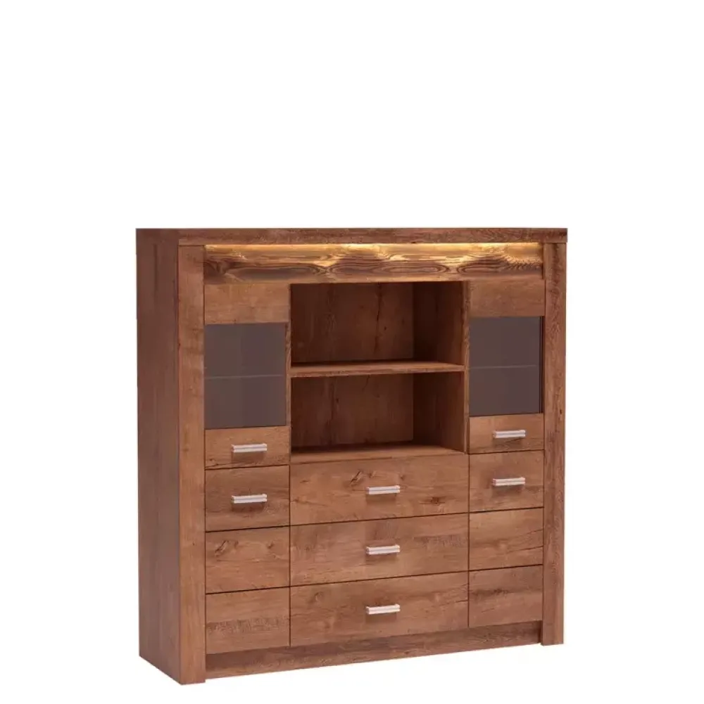 Zestawy Mebli Do Sypialni|Zestawy Mebli Do Salonu>JARSTOL Duża komoda z witryną INELI