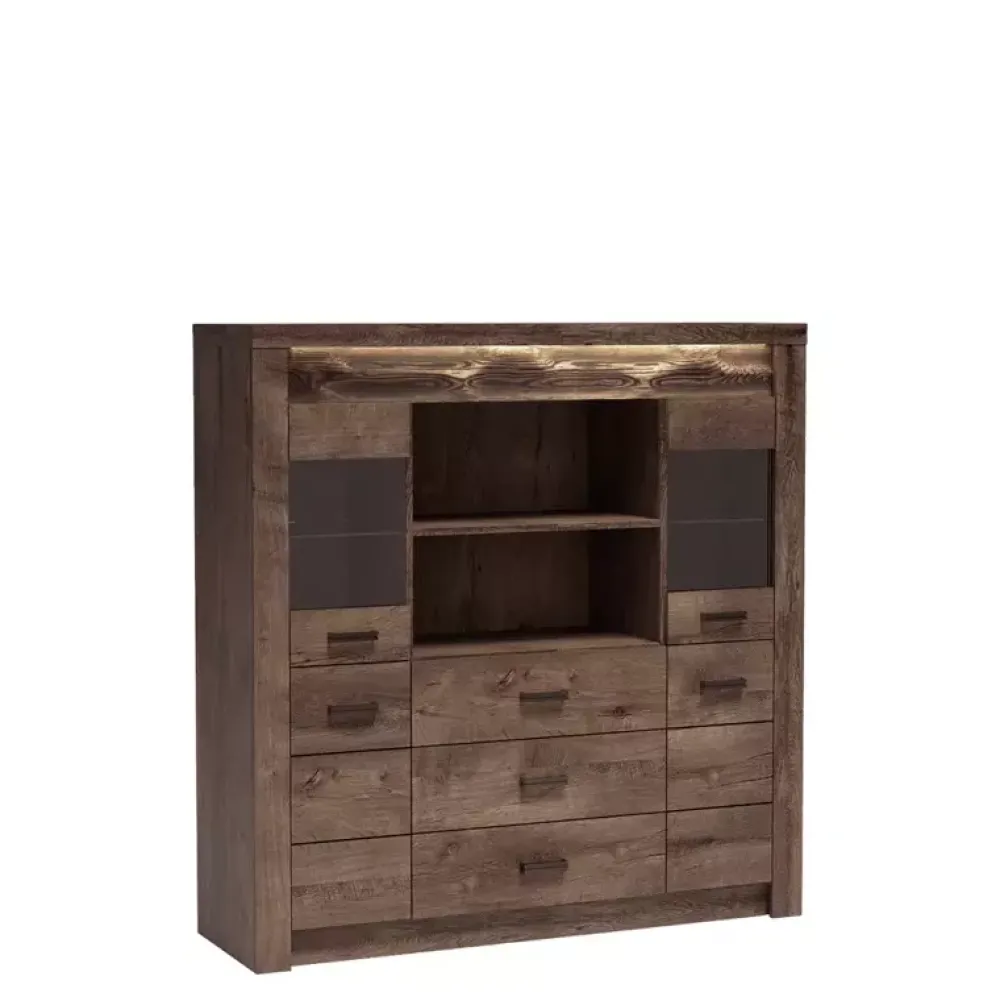 Zestawy Mebli Do Sypialni|Zestawy Mebli Do Salonu>JARSTOL Duża komoda z witryną INELI