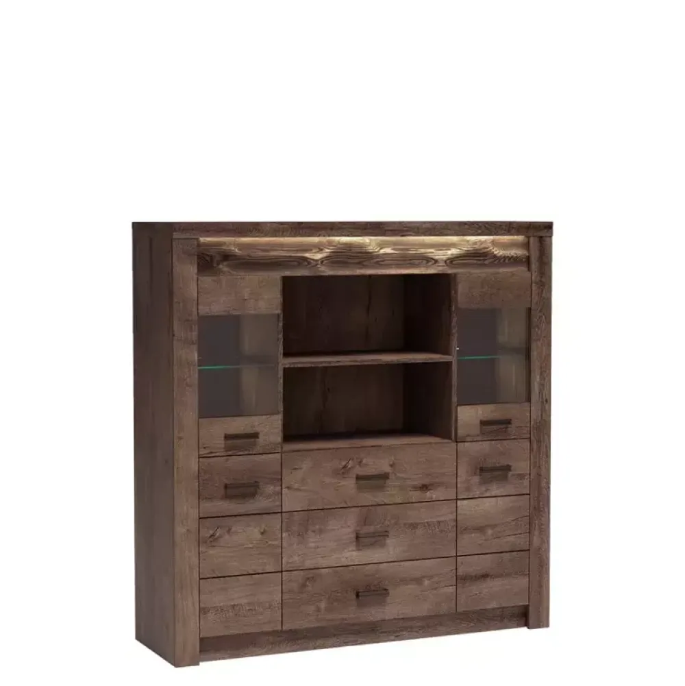 Zestawy Mebli Do Sypialni|Zestawy Mebli Do Salonu>JARSTOL Duża komoda z witryną INELI