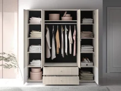 Meble Młodzieżowe|Zestawy Mebli Do Salonu>ML Meble Duża nowoczesna szafa do sypialni 200 cm z lustrem SOPHIE cashmere