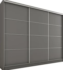 Zestawy Mebli Do Przedpokoju|Szafy Trzydrzwiowe>BROMARKT Duża nowoczesna szafa przesuwna 250 cm TOP grafit
