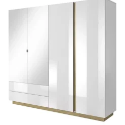 Meble Młodzieżowe|Zestawy Mebli Do Przedpokoju>LASKI Duża szafa na ubrania biała połysk LINDA