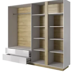 Meble Młodzieżowe|Zestawy Mebli Do Przedpokoju>LASKI Duża szafa na ubrania biała połysk LINDA