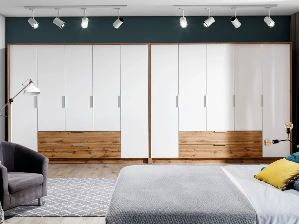 Meble Młodzieżowe|Zestawy Mebli Do Przedpokoju>Stolar Duża szafa pięciodrzwiowa z półkami i szufladami 255 cm VELAR