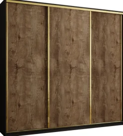 Szafy Trzydrzwiowe|Szafy Do Przedpokoju>BROMARKT Duża szafa przesuwna 250 cm GOLD NEW MAX lefkas
