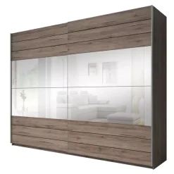 Zestawy Mebli Do Przedpokoju|Szafy Dwudrzwiowe>Helvetia Duża szafa przesuwna z lustrem 270 cm GALACTIC san remo ciemne