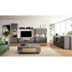 Zestawy Mebli Do Salonu|Szafki Rtv></noscript>Helvetia Duża szafka rtv TENDER antracyt połysk