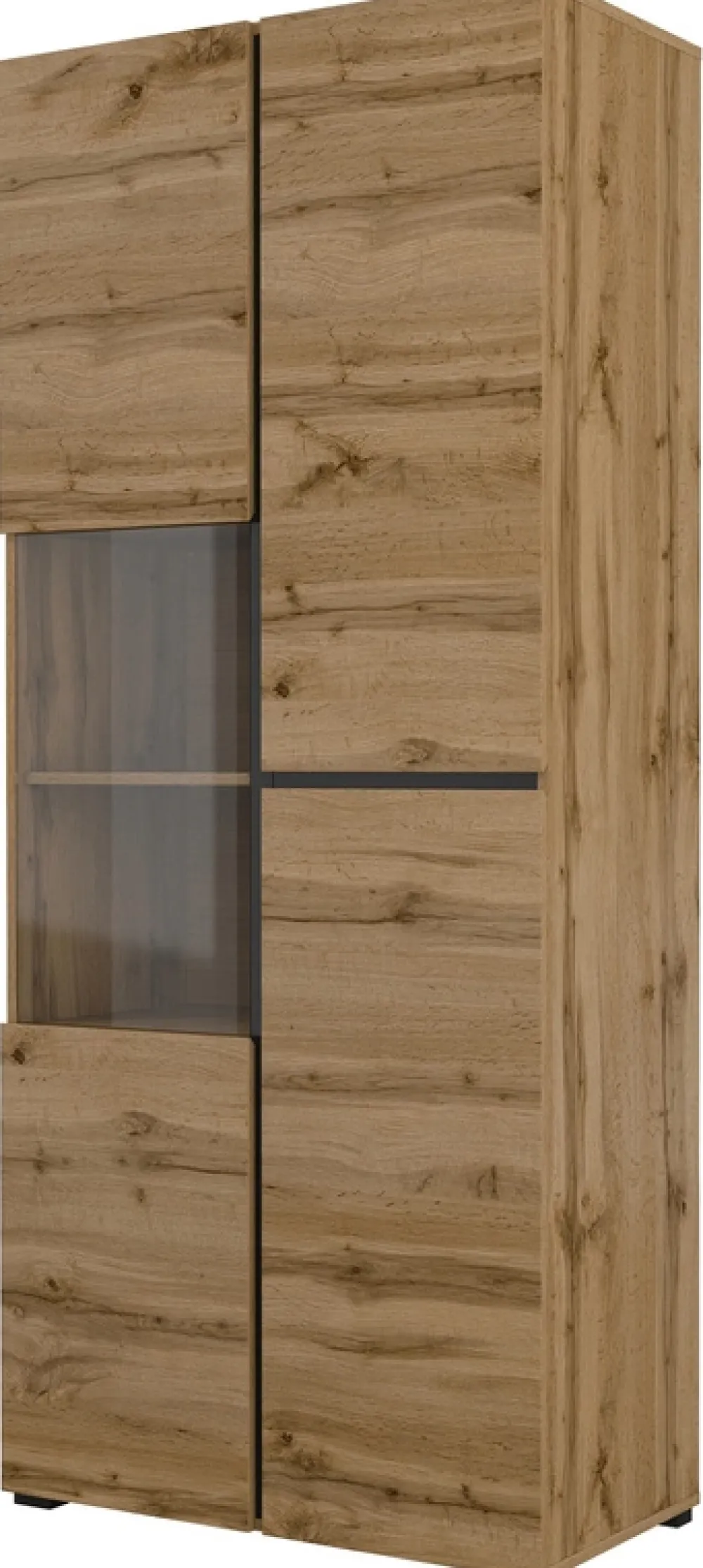 Zestawy Mebli Do Sypialni|Zestawy Mebli Do Salonu>Helvetia Duża witryna dwudrzwiowa do salonu 80 cm CROSS dąb wotan