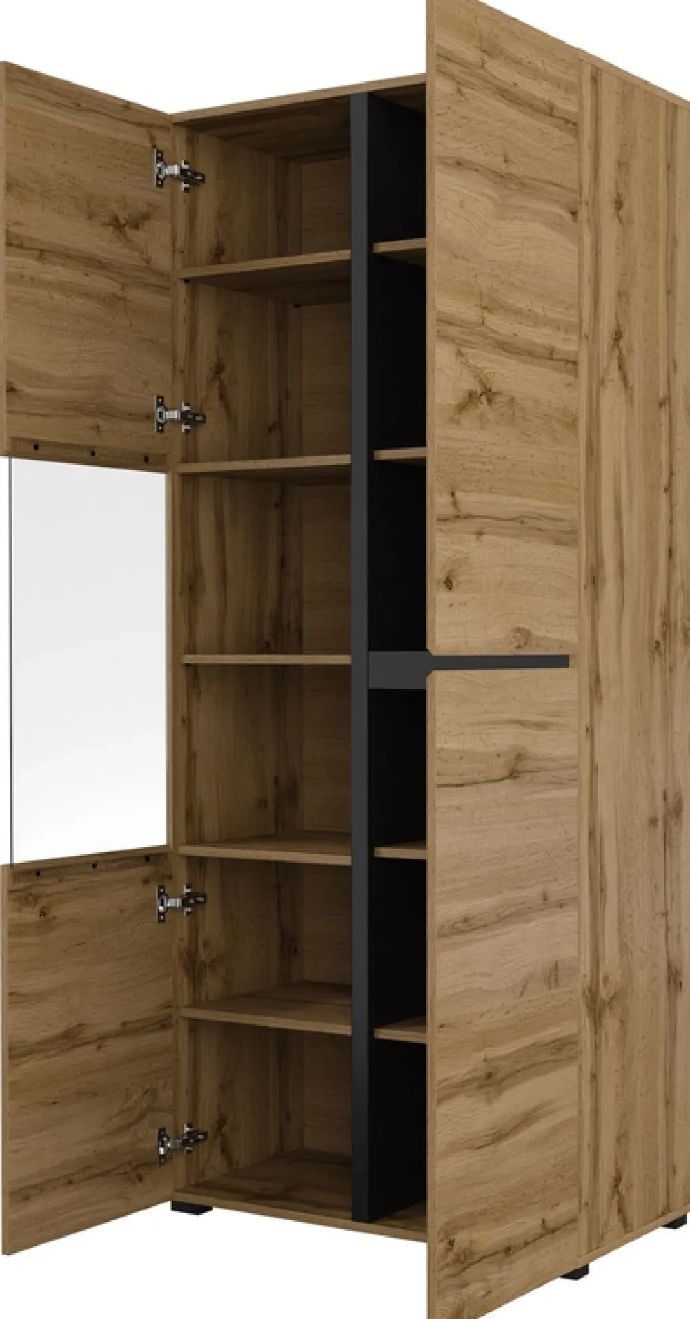 Zestawy Mebli Do Sypialni|Zestawy Mebli Do Salonu>Helvetia Duża witryna dwudrzwiowa do salonu 80 cm CROSS dąb wotan