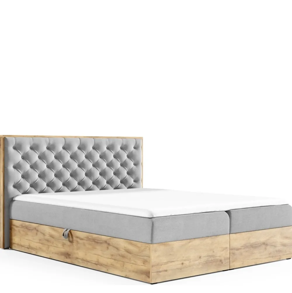 Łóżka Małżeńskie|Łóżka Z Zagłówkiem>Gruszka Duże łóżko do sypialni w stylu nowoczesnym 200x200 VALKY