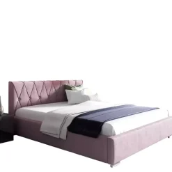 Łóżka Z Zagłówkiem|Łóżka Różowe>Gruszka Duże łóżko do sypialni 200x200 MELODY