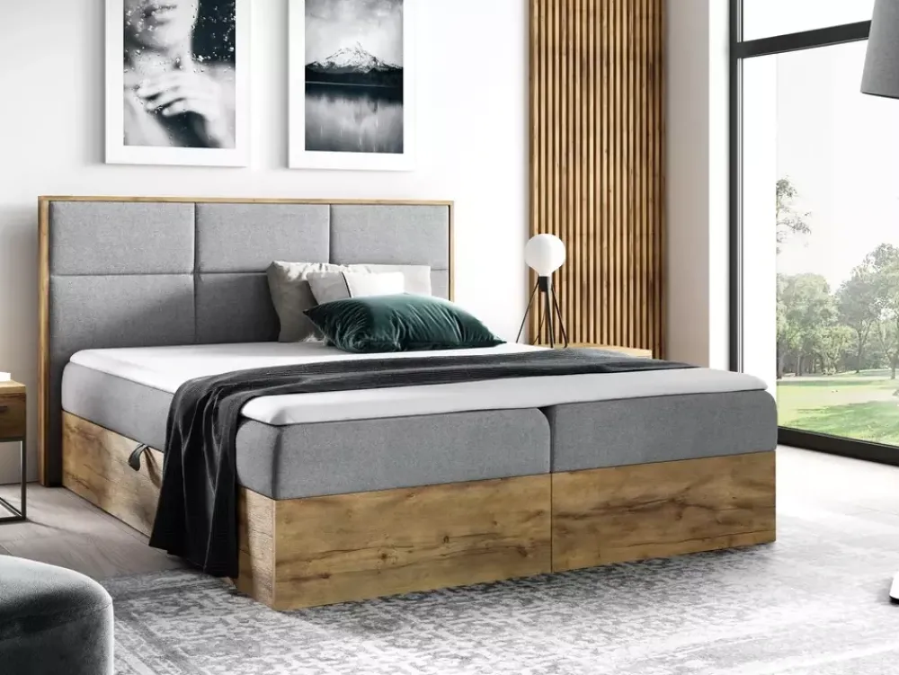 Łóżka Małżeńskie|Łóżka Z Zagłówkiem>Gruszka Duże łóżko kontynentalne 200x200 VALENCE