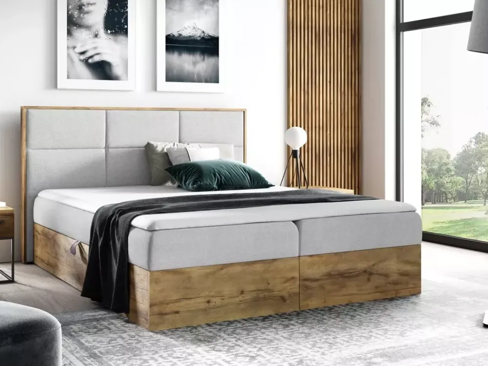 Łóżka Małżeńskie|Łóżka Z Zagłówkiem>Gruszka Duże łóżko kontynentalne 200x200 VALENCE